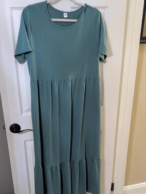 Turquoise Tiered Midi Dress
